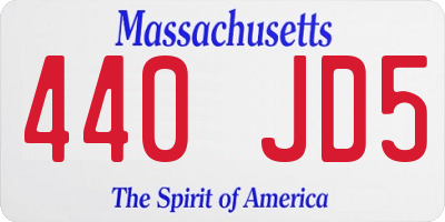 MA license plate 440JD5