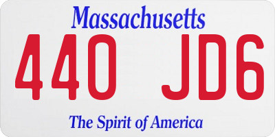 MA license plate 440JD6