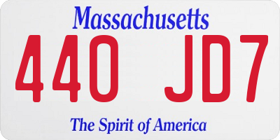 MA license plate 440JD7