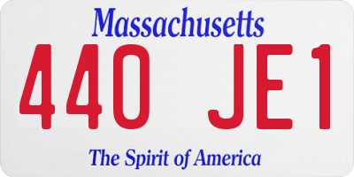 MA license plate 440JE1