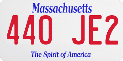 MA license plate 440JE2