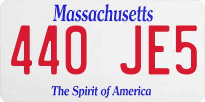 MA license plate 440JE5