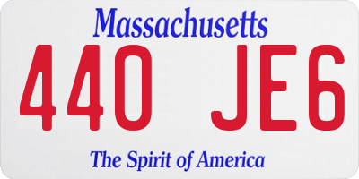 MA license plate 440JE6