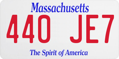 MA license plate 440JE7