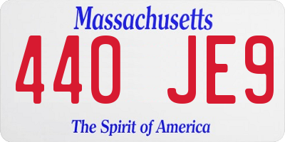 MA license plate 440JE9