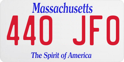 MA license plate 440JF0