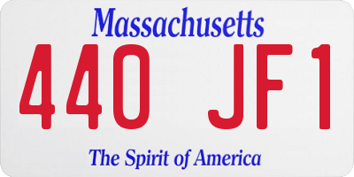 MA license plate 440JF1