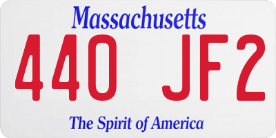 MA license plate 440JF2