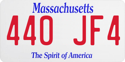 MA license plate 440JF4