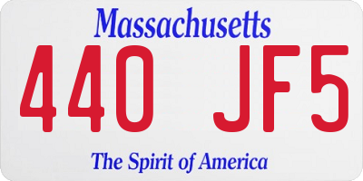 MA license plate 440JF5