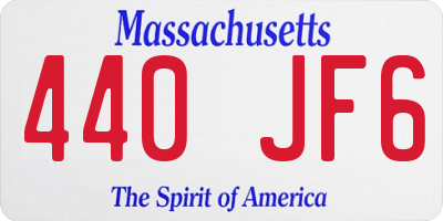 MA license plate 440JF6