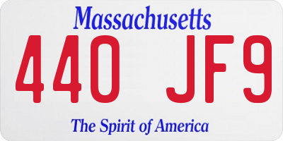 MA license plate 440JF9