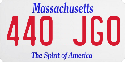 MA license plate 440JG0