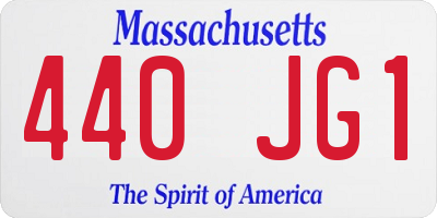 MA license plate 440JG1