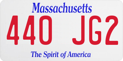 MA license plate 440JG2
