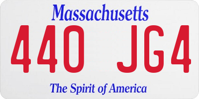 MA license plate 440JG4