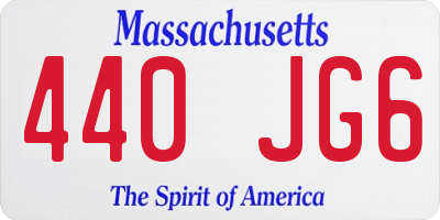 MA license plate 440JG6