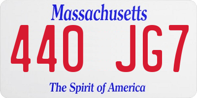 MA license plate 440JG7