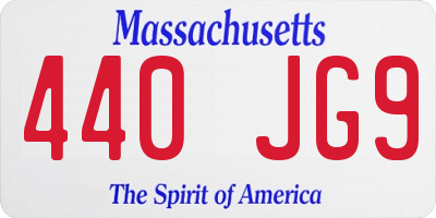 MA license plate 440JG9