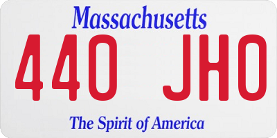 MA license plate 440JH0