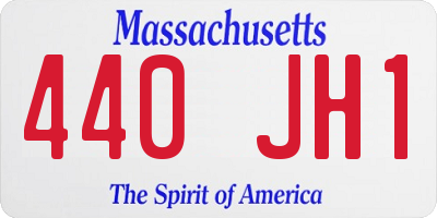 MA license plate 440JH1