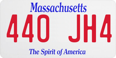 MA license plate 440JH4
