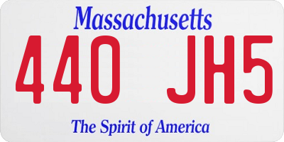 MA license plate 440JH5