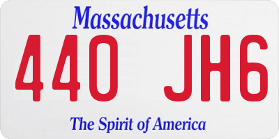 MA license plate 440JH6