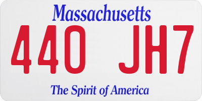 MA license plate 440JH7