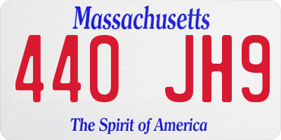 MA license plate 440JH9