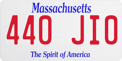MA license plate 440JI0