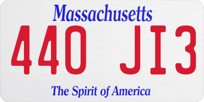MA license plate 440JI3