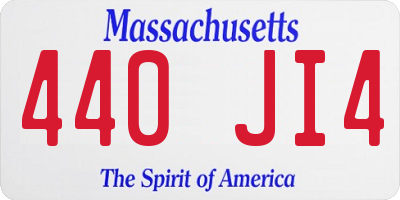 MA license plate 440JI4