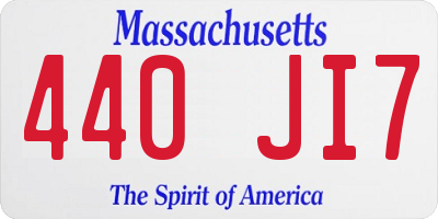MA license plate 440JI7