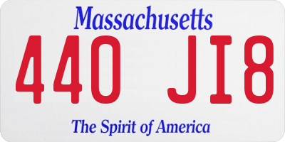 MA license plate 440JI8