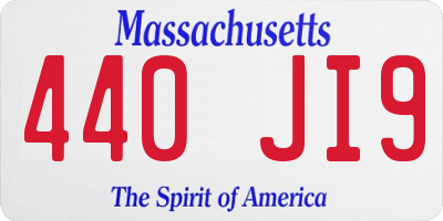 MA license plate 440JI9