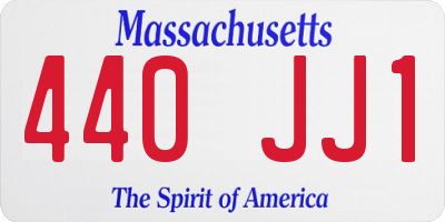 MA license plate 440JJ1