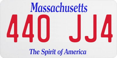 MA license plate 440JJ4