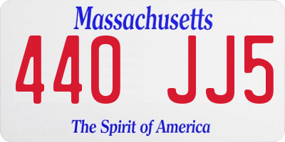 MA license plate 440JJ5