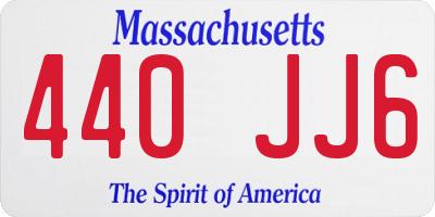 MA license plate 440JJ6