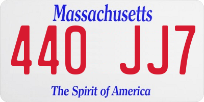 MA license plate 440JJ7