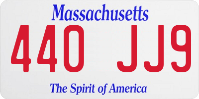 MA license plate 440JJ9