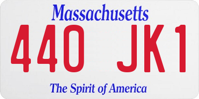 MA license plate 440JK1
