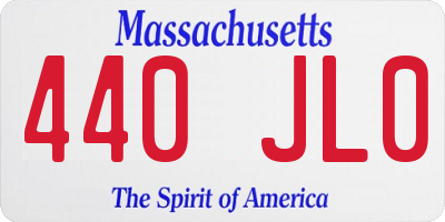 MA license plate 440JL0