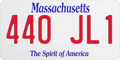 MA license plate 440JL1