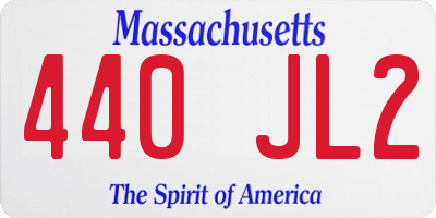 MA license plate 440JL2