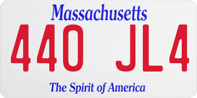 MA license plate 440JL4