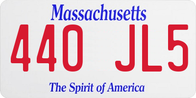 MA license plate 440JL5