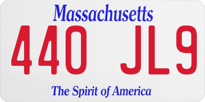 MA license plate 440JL9