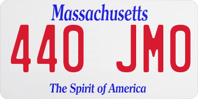 MA license plate 440JM0